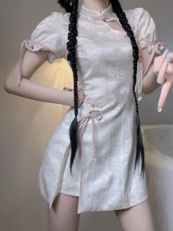 White Cheongsam Dress -Clothing Discount Store white cheongsam dress chinese dresses japanese oriental kawaii babe 806