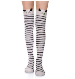 White Kitty Thigh Highs -Clothing Discount Store white kitty thigh highs cats furry fuzzy fuzzy socks high socks kawaii babe 855