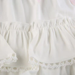 White Lace Ruffled Skirt -Clothing Discount Store white lace ruffled skirt skirts bows kawaii lace layered ribbon 566