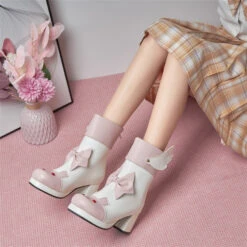 Winged Bunny Booties 27 Winged Bunny Booties -Clothing Discount Store winged bunny booties anime anke ankle boots ddlg playground 213