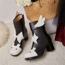 Winged Bunny Booties 38 Winged Bunny Booties -Clothing Discount Store winged bunny booties anime anke ankle boots ddlg playground 839