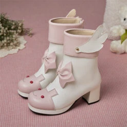 Winged Bunny Booties 24 Winged Bunny Booties -Clothing Discount Store winged bunny booties white 4 anime anke ankle boots ddlg playground 854