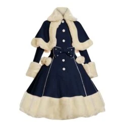 Winter Princess Dress Coat -Clothing Discount Store winter princess faux fur flared dress coat 543