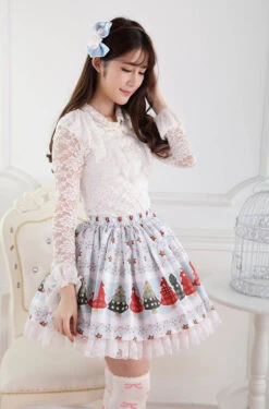 Winter Wonderland Skirt -Clothing Discount Store winter wonderland skirt christmas cold weather cozy aesthetic egl egl community skirts kawaii babe 204