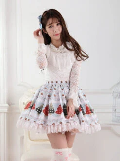 Winter Wonderland Skirt -Clothing Discount Store winter wonderland skirt christmas cold weather cozy aesthetic egl egl community skirts kawaii babe 573