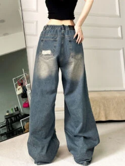 Y2K Destroyed Oversized Jeans -Clothing Discount Store y2k destroyed oversized jeans bold vibes denim jeans kawaii pants 364