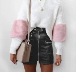 Hot Vinyl Miniskirt -Clothing Discount Store y2k hot pink vinyl cargo miniskirt skirt 149