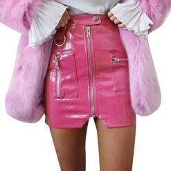 Hot Vinyl Miniskirt -Clothing Discount Store y2k hot pink vinyl cargo miniskirt skirt 695 317491e7 1f89 4d98 b99f 077044398b7e