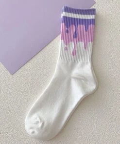 Y2K Purple Heart Socks -Clothing Discount Store y2k purple heart socks hearts kawaii pink purple 653