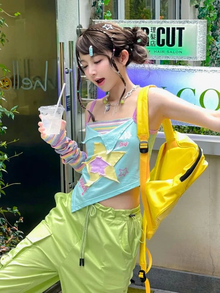 Y2K Star Girl Asymmetrical Tank Top 3 Y2K Star Girl Asymmetrical Tank Top