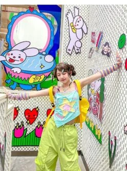 Y2K Star Girl Asymmetrical Tank Top 38 Y2K Star Girl Asymmetrical Tank Top -Clothing Discount Store y2k star girl pastel colorful asymmetrical tank top shirt 720