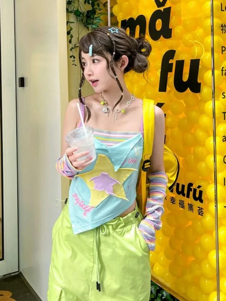 Y2K Star Girl Asymmetrical Tank Top 4 Y2K Star Girl Asymmetrical Tank Top - Image 2