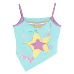 Y2K Star Girl Asymmetrical Tank Top 32 Y2K Star Girl Asymmetrical Tank Top -Clothing Discount Store y2k star girl pastel colorful asymmetrical tank top shirt 923