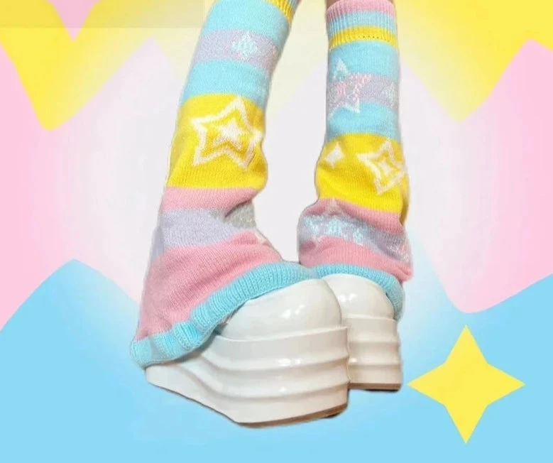 Y2K Star Pastel Leg Warmers 3 Y2K Star Pastel Leg Warmers