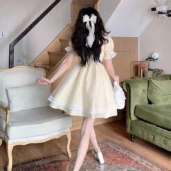 Yellow Sweetheart Dress -Clothing Discount Store yellow sweetheart dress angel angelic dresses ethereal kawaii babe 192