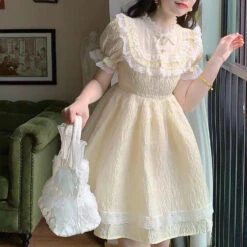 Yellow Sweetheart Dress -Clothing Discount Store yellow sweetheart dress angel angelic dresses ethereal kawaii babe 270