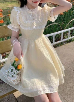 Yellow Sweetheart Dress -Clothing Discount Store yellow sweetheart dress angel angelic dresses ethereal kawaii babe 576