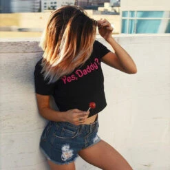 Yes Daddy Crop Top -Clothing Discount Store yes daddy crop top clothing tops inch cm daddy crop kawaii belly 256