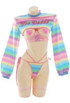 Yes Daddy Rainbow Set -Clothing Discount Store yes daddy rainbow set cosplay cosplayer cosplaying fairy kei lingerie kawaii babe 258