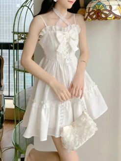 Youthful Innocence White Dress -Clothing Discount Store youthful innocence white dress dresses dress fairycore kawaii 302